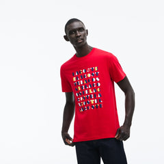 Men's Crew Neck 3D Lettering Cotton Jersey T-shirt / Lacoste