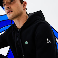 Men's SPORT Novak Djokovic Technical Fleece Hooded Zip Sweatshirt / Lacoste