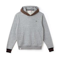 Men's LIVE Leopard Print Hood Fleece Sweatshirt / Lacoste