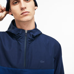 Men's Hooded Colorblock Fleece Jersey Sweatshirt / Lacoste