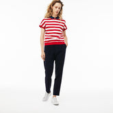 Women's Back Button Colorblock Striped Piqué Polo / Lacoste