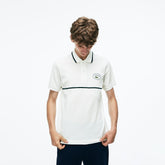 Men's Regular Fit Striped Accents Petit Piqué Polo / Lacoste