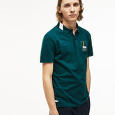 Men's Slim Fit Lettering Stretch Mini Piqué Polo / Lacoste