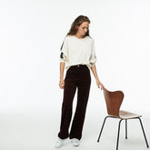 Women's Boxy Fit Striped Cotton Velour Pants / Lacoste