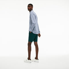 Men's Slim Fit Gingham Stretch Cotton Poplin Shirt / Lacoste