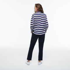 Women's Regular Fit Striped Cotton & Silk Voile Shirt / Lacoste