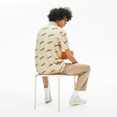Men's LIVE Standard Fit Print Cotton Piqué Polo Shirt / Lacoste