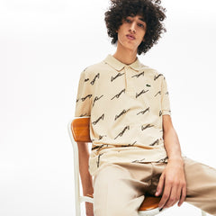Men's LIVE Standard Fit Print Cotton Piqué Polo Shirt / Lacoste