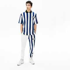 Men's LIVE Loose Fit Striped Cotton Piqué Polo Shirt / Lacoste