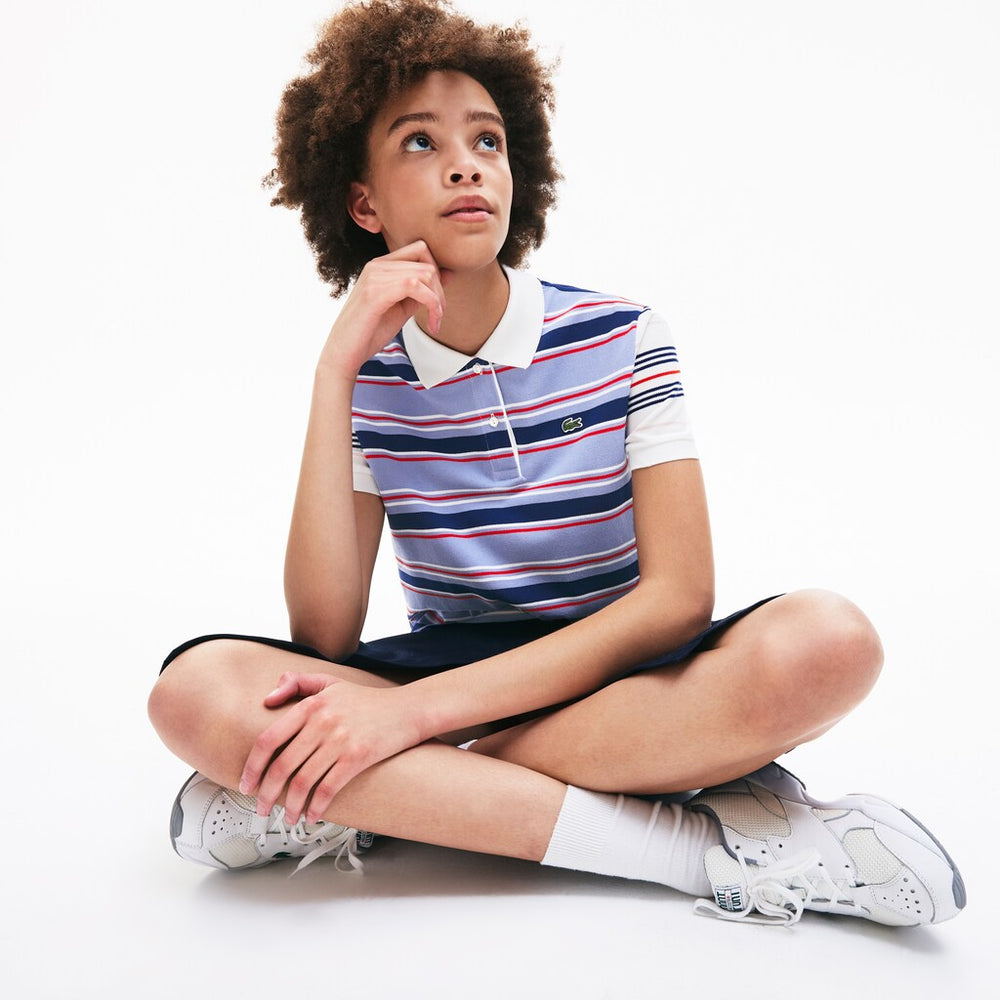 Women's Classic Fit Striped Cotton Polo Shirt / Lacoste