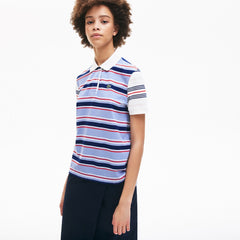 Women's Classic Fit Striped Cotton Polo Shirt / Lacoste