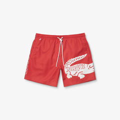 Men's Oversized Crocodile Print Light Quick-Dry Swim Shorts / Lacoste