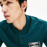 Men's LIVE Striped-Collar Cotton Piqué Polo Shirt / Lacoste