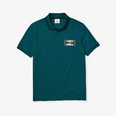 Men's LIVE Striped-Collar Cotton Piqué Polo Shirt / Lacoste