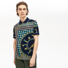 Men's LIVE Scarf-Print Cotton Piqué Polo Shirt / Lacoste