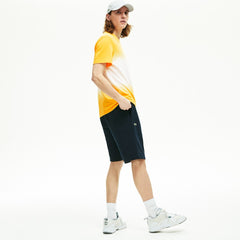 Men's Oversized Crocodile Print Cotton Fleece Bermudas / Lacoste