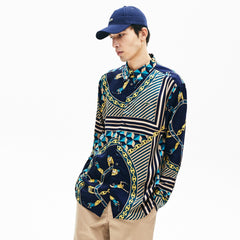 Men's LIVE Relaxed Fit Scarf-Print Shirt / Lacoste