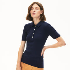 Women's Buttoned Polo Collar Sweater / Lacoste