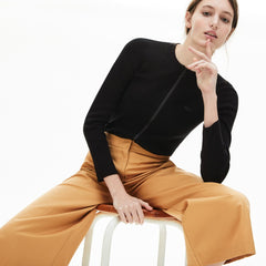 Women's Full Zip Crew Neck Cardigan / Lacoste