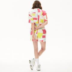 Women's Abstract-Print Cotton Poplin Shorts / Lacoste