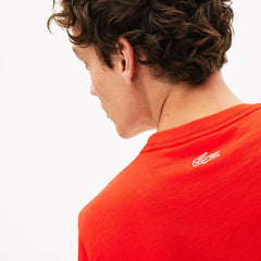 Men's Reflective Logo Motion Regular Fit Cotton T-shirt / Lacoste