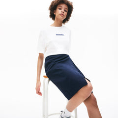 Women's Signature Printed Crew Neck Cotton T-shirt / Lacoste