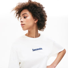 Women's Signature Printed Crew Neck Cotton T-shirt / Lacoste