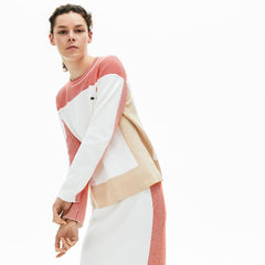 Women's Colorblock Knit Crew Neck Sweater / Lacoste