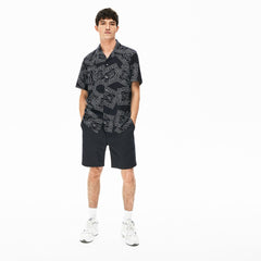 Men's Pinstriped Linen- Blend Bermuda Shorts / Lacoste