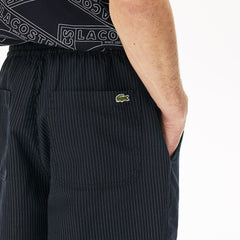 Men's Pinstriped Linen- Blend Bermuda Shorts / Lacoste