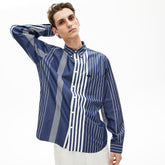 Men's Variegated-Stripe Relaxed Cotton Shirt / Lacoste