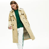 Men's Long Belted Cotton Trench Coat / Lacoste