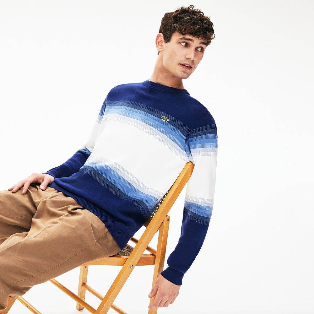 Men's Made In France Degraded Cotton Crew Neck Sweater / Lacoste