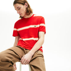 Men's Made in France Striped Cotton Piqué Crew Neck T-shirt / Lacoste