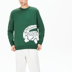 Men's Oversize Croc Crew Neck Cotton Sweatshirt / Lacoste