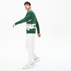 Men's Oversize Croc Crew Neck Cotton Sweatshirt / Lacoste