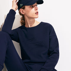 Women's SPORT Oversize Croc Cotton-Blend Sweatshirt / Lacoste
