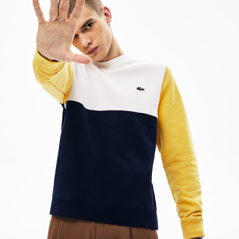 Men's Regular Fit Colorblock French Terry Sweatshirt / Lacoste