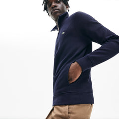 Men's Zip Stand-Up Collar Ribbed Sweatshirt / Lacoste