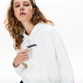Women's Signature Wide Hooded Fleece Sweatshirt / Lacoste