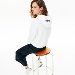 Women's Signature Wide Hooded Fleece Sweatshirt / Lacoste