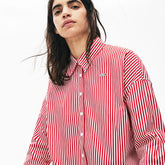 Women's LIVE Boxy-Fit Striped Cotton Shirt / Lacoste