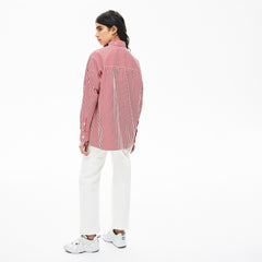 Women's LIVE Boxy-Fit Striped Cotton Shirt / Lacoste