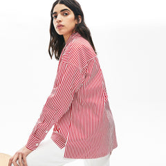 Women's LIVE Boxy-Fit Striped Cotton Shirt / Lacoste
