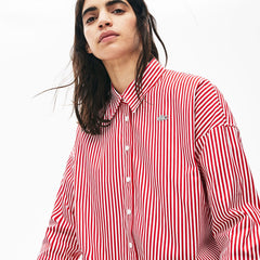 Women's LIVE Boxy-Fit Striped Cotton Shirt / Lacoste
