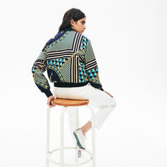 Women's LIVE Lightweight Scarf-Print Bomber Jacket / Lacoste