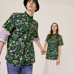 Unisex Lacoste x Jeremyville Regular Fit Cotton Shirt / Lacoste