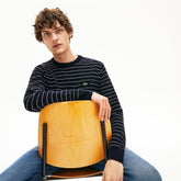 Men's Striped Textured Cotton Sweater / Lacoste