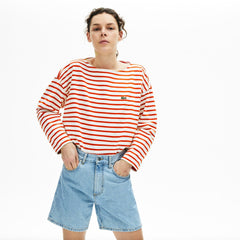 Women's Cotton Nautical Striped T-Shirt / Lacoste