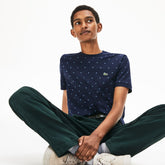 Men's Crewneck Mini Houndstooth Cotton T-shirt / Lacoste